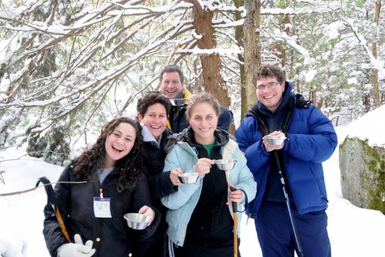 Group Snowshoeing at Deep Creek Lake