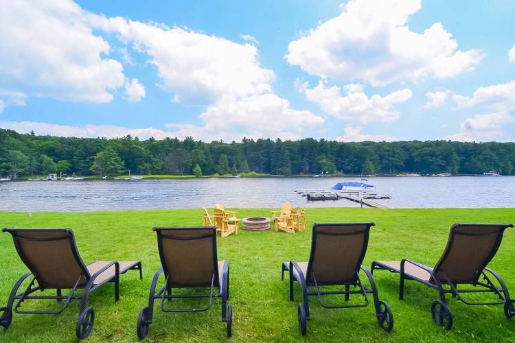 Lake Front Lawn at Waterfront Retreat